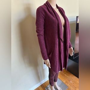 Barefoot Dreams CozyChic Lite Maroon Cardigan Sweater Women's XXS/XS
